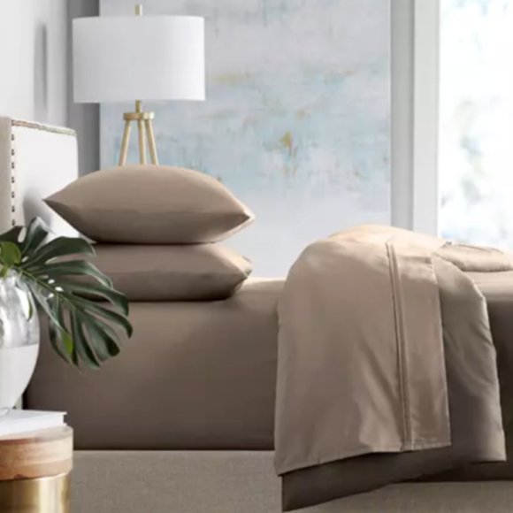 Member's Mark 450-Thread Count Sheet Set Twin / Twin XL Brown - Picture 1 of 3